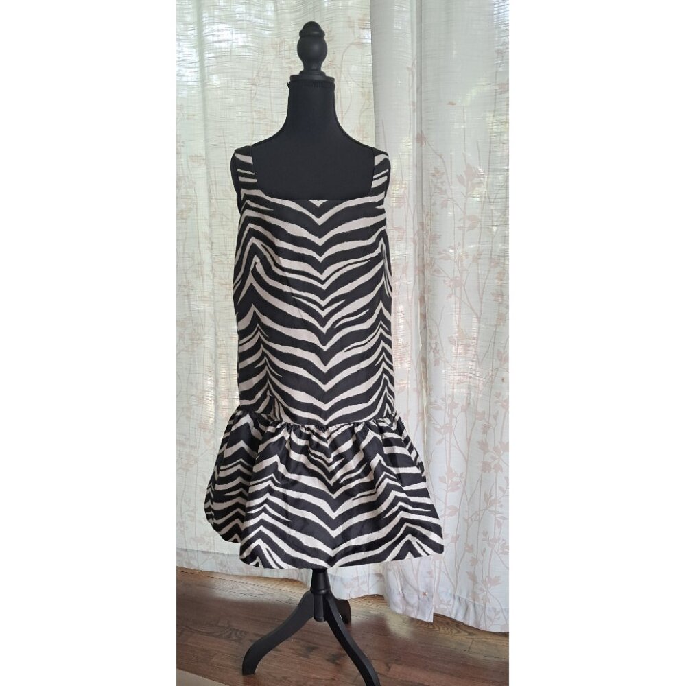 Kate Spade New York Zebra Print Drop Waist Dress
